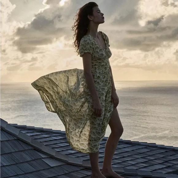 STUNNING NWT Dôen Ashlynn Dress in Citron Rosier Floral - Picture 3 of 8